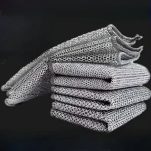 Multi Purpose Rectangle Eco Friendly Silver Cleaning Tools Wire Dish Washing Rags Kitchen Towels Non Scratch