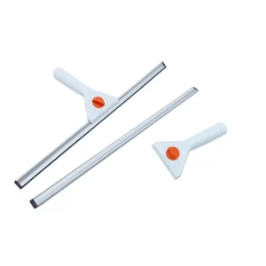 Multi-Purpose Window Squeegee Lightweight Durable Plastic Handle Aluminum Channel with Streak Free Rubber