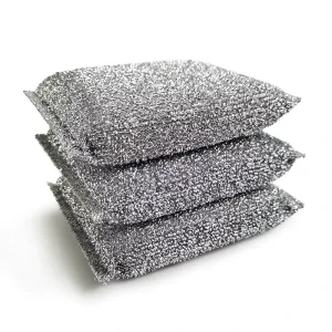 Multi Purposes Durable Non scratch Dish Washing Golden Sliver Sponge Scouring Pad