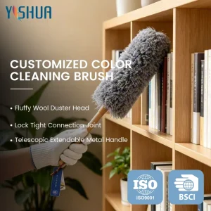 Multi-Scenario Dusting Brush with Eco-Friendly Beechwood Handle Universal Cleaning Duster for Household