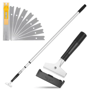 Multi Surface Eco Friendly Plastic Handle Lightweight Telescopic Pole Scraper Tool for Wall and Tile Cleaning Extendable
