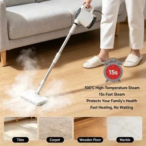 Multi Surface Electric Steamer Mop 2.6-3.2 Bar Steam Pressure 450ml Water Tank Fast Heating for Commercial Household