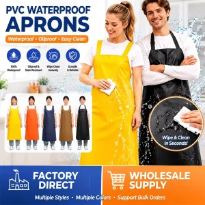 Multi color Heavy Duty PVC Work Apron Waterproof Oilproof Thickened Abrasion Resistant Apron for Food Factory Butchery