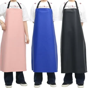 Multi color Leather Work Apron Waterproof Oil Resistant Anti fouling Corrosion Resistant Sleeveless Apron for Kitchen Restaurant