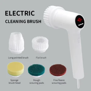 Multi function USB Rechargeable Handheld Electric Spin Scrubber Cleaning Brush 5 Replaceable Brush Heads Cleaning Brushes Tool