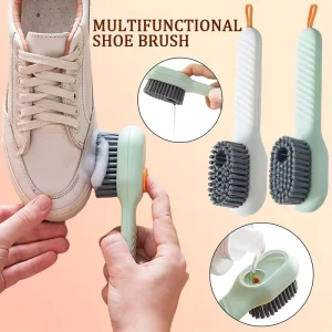Multi functional Liquid Filling Shoe Cleaning Brush with Soft Nylon Bristles Eco Friendly Handheld Design for Home Use