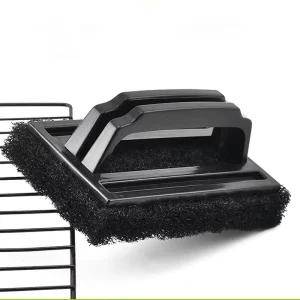 Multi purpose BBQ Cleaning Brush with Sponge Head Heat Resistant Plastic Handle for Charcoal Grills Kitchen & Outdoor Use