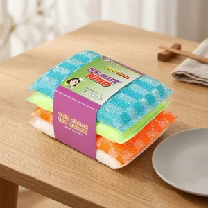 Multi purpose Double Side Colorful Kitchen Dish Wash Scouring Sponge Pad
