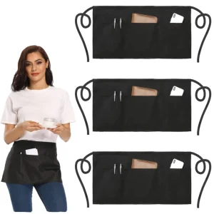 Multi-purpose Mid-waist Apron Made from Durable and Breathable Fabric for Waiters Bakers and Supermarket Staff