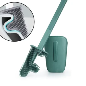 Multi scene TPR Toilet Bowl Brush Drainable Holder with Adhesive Hook to Realize Punch free Wall Hanging