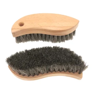 Multi use 150mm Meniscate Wooden Handle Brush Mixed with Horse Bristle Detailing Brush for Car Interiors Suede Leather Cleaning