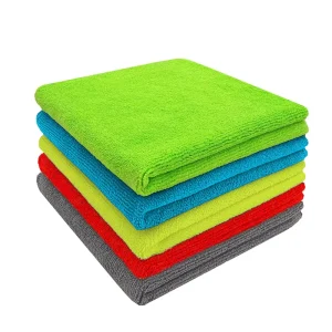 Multicolor 40×40 cm Microfiber Cloth 350 GSM Lint Free Streak Free Multipurpose Towel for Car Bike Cleaning Polishing Washing