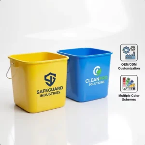 Multicolor Commercial 2.5L Plastic Pail with Steel Handle Detergent and Sanitizing Water Bucket Price for Mop Cleaning
