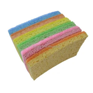 Multicolor Natural Cellulose Wood Pulp Sponge Scouring Pad Dish Washing Household Kitchen Cleaning Scrub Sponges