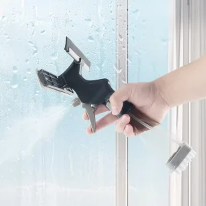 Multifunction 4 in 1 Window Cleaner Tool Bathroom Glass Mirror Cleaning Scraper Microfiber Cloth Pad Window Squeegee