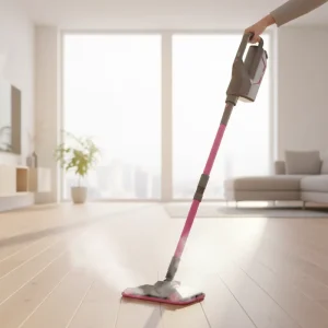 Multifunction Electric Steam Mop 1300W Fast Heating Floor Cleaner with Window Cleaning Brush Attachment for Household Hotel Use