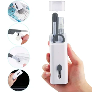 Multifunctional 7 in 1 Computer Keyboard Cleaner Brush Kit Earphone Cleaning Pen Phone Screen Cleaner Keycap Puller Kit