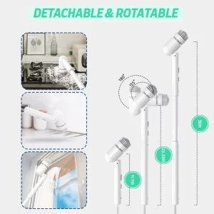 Multifunctional Electric Rotating Washing Machine Cordless Cleaning Brush Adjustable Stretch Squeegee Head Eco Friendly ABS