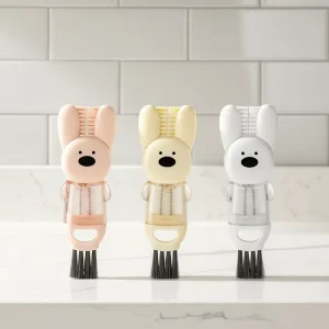Multifunctional Kitchen Cleaning Brush Set with ABS Handle and Nylon Brush for Bottles and Cups Lightweight Portable Tool