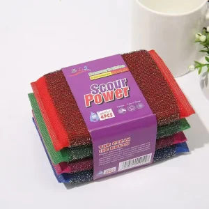 Multifunctional Kitchen Cleaning Sponge Non-Scratch Heavy Duty Stainless Steel Wire Mesh Scouring Pad for Dishes