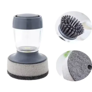 Multifunctional Long Handle Kitchen Cleaning Brush PP Material Sponge Dispenser Dish Washing Tool