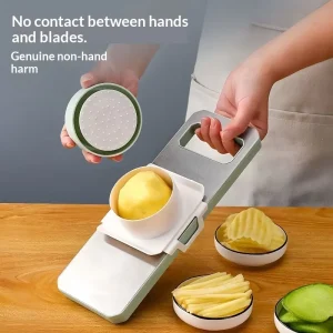Multifunctional Manual Eco Friendly Slicer Grater Chopper Cutter Stainless Steel Kitchen Shredder Safe Container Home Use