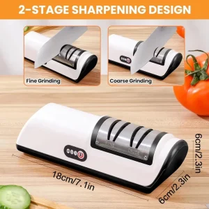 Multifunctional Non slip Electric Knife Sharpener Automatic Professional Small Knife Sharpener Kitchen Quick Sharpening Tools