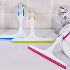 Multifunctional Plastic Mini Squeegee with Handle Kitchen Shower Wiper and Window Cleaner Rubber Blade