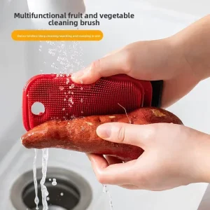 Multifunctional Silicone Fruit Vegetable Cleaning Brush All in One Wash Scrape Durable Kitchen Dish Scrubber Home Kitchen Use