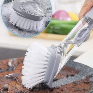 Multifunctional Splash-proof Kitchen Cleaning Brush Integrated Press for Pot and Dish for Household and Dormitory Usage