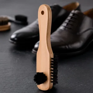 Multifunctional Three Sided Mane Brush with Solid Wooden Handle Cleaning Brush Leather Shoe Polishing and Daily Cleaning Brush