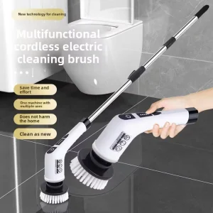 Multifunctional Wireless Nine in One Electric Cleaning Brush with Multi Brush Heads for Kitchen Toilet Floor No Batteries Required
