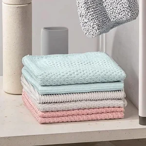 Multiple Colors Highly Absorbent Coffee Bean Cleaning Cloth Microfiber Lint-Free Super Soft Washcloths for Household Cleaning