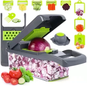 Multipurpose 15 In1 Dual Use Stainless Steel Vegetable Cutlery Cutter Dicing Cutter Kitchen Tool Slicers Chopper