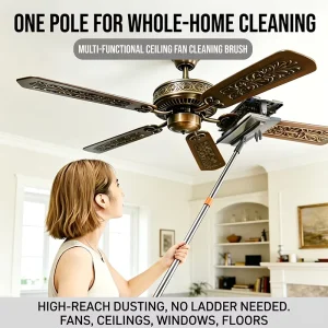 Multipurpose Ceiling Fan Cleaner Cleaning Brush Duster Mop With Long Handle And Squeegee Flexible For Air Conditioners Fans