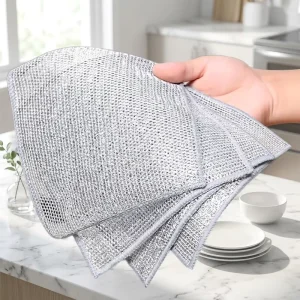 Multipurpose Custom Logo Square Microfiber Lightweight Dishwashing Rag Non Scratch Reusable Eco Friendly Scrubbers Dishcloth