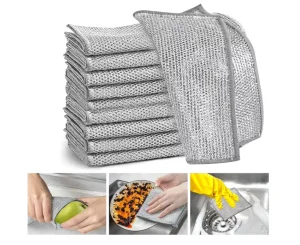 Multipurpose Microfiber Bathroom Cleaning Cloths Non-Scratch Miracle Cloth for Dishes and Sink