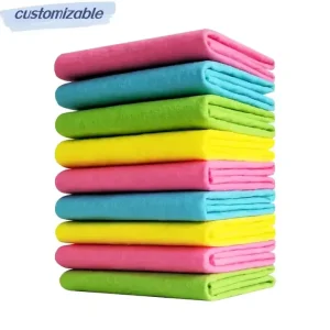 Multipurpose Nonwoven Reusable Kitchen Cleaning Cloths Nonstick Wiping Rags for Household Cleaning and Dish Usage