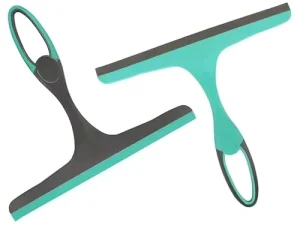 Multipurpose Rubber Squeegees Durable Turquoise Gray Shower Mirror Tile Car & Bathroom Kitchen Cleaner