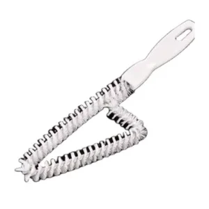 Multipurpose Triangular Iron Window Cleaning Tool with Plastic Handle and Iron Bristles for Gap and Kitchen Groove Cleaning