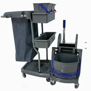 Multipurpose Trolley Detachable With Wringer and Bucket Janitor Cart for Commercial Cleaning