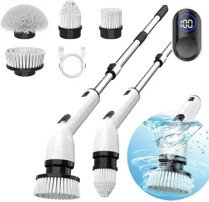 NZMAN Adjustable Electric Spin Scrubber Cordless Cleaning Brush Scrubber IPX7 Waterproof Bathroom Scrubber
