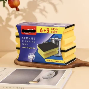 Nail Protect Scouring Pad Kitchen Sponge Scouring Sponge Household Kitchen Cleaning Scrub Sponge 9 Pack