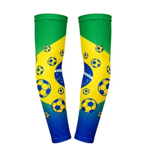 National Flag Cooling Arm Sleeves Anti UV Compression Sunscreen Oversleeve for Football Basketball Sports Event