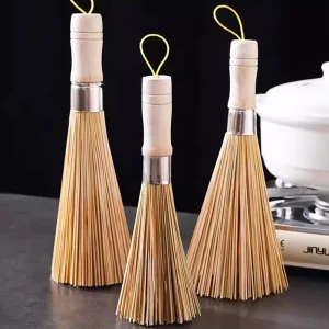 Natural Bamboo Brush Durable Bamboo Brush Pot and Bowl Special Decontamination Clean Kitchen Cleaning Brush