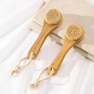 Natural Bamboo Soft Baby Wool Cleaning Brush for Bathing Exfoliating and Facial Cleaning