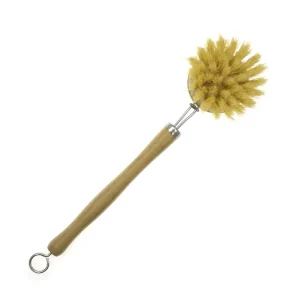 Natural Beech Wooden Long Handle Sisal Bristle Eco-Friendly Manual Kitchen Dish and Pan Cleaning Brush