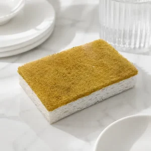 Natural Eco Friendly Scouring Scrub Pads Coconut Palm Wood Pulp Cotton Dish Kitchen Cleaning Cellulose Sponge