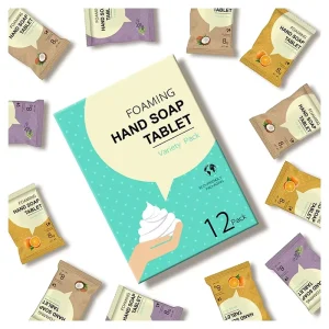 Natural Foaming Soap Tablets 12-Pack for Hand Washing