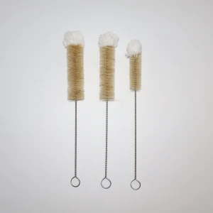 Natural Hog Bristle and Cotton Thread Cleaning Brush Dead Corner Free Cleaner for Glass Bottles and Thermoses
